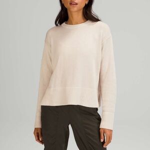 Lululemon Cashlu Boxy Crewneck Sweater White Opal